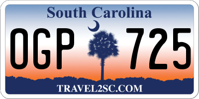SC license plate OGP725