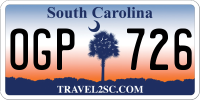 SC license plate OGP726
