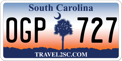 SC license plate OGP727