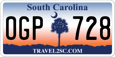SC license plate OGP728