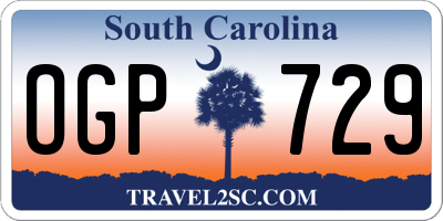 SC license plate OGP729