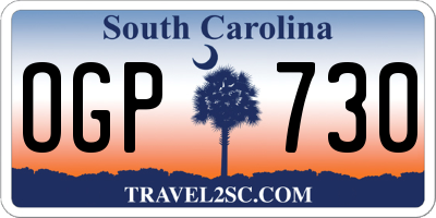 SC license plate OGP730