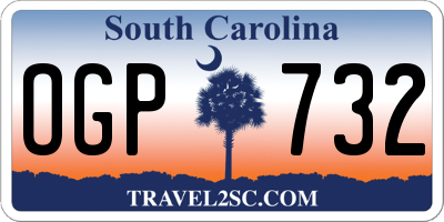 SC license plate OGP732