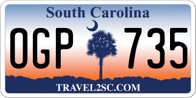 SC license plate OGP735