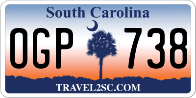 SC license plate OGP738