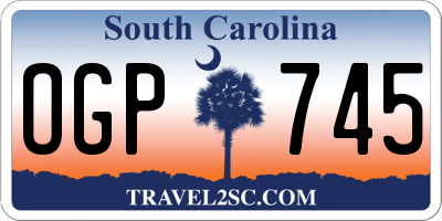 SC license plate OGP745
