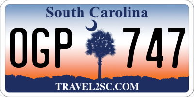 SC license plate OGP747