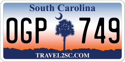 SC license plate OGP749
