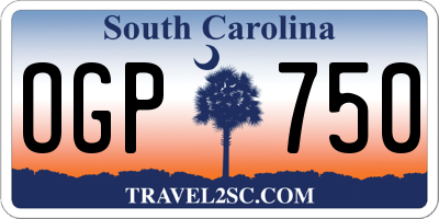 SC license plate OGP750