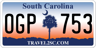 SC license plate OGP753