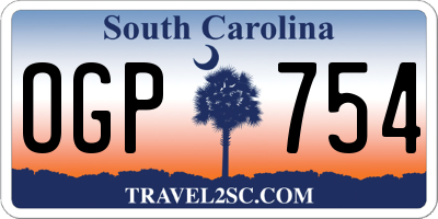 SC license plate OGP754