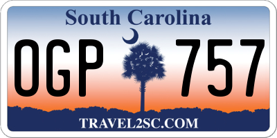 SC license plate OGP757