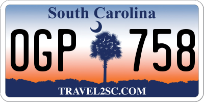 SC license plate OGP758