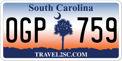SC license plate OGP759