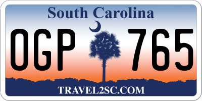 SC license plate OGP765