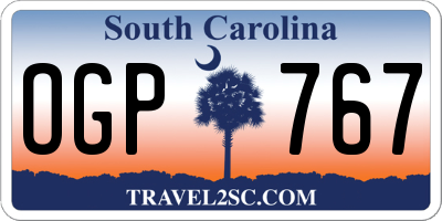 SC license plate OGP767
