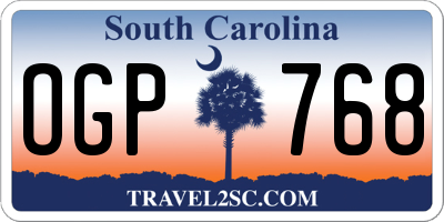 SC license plate OGP768