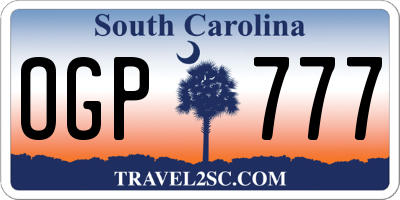 SC license plate OGP777