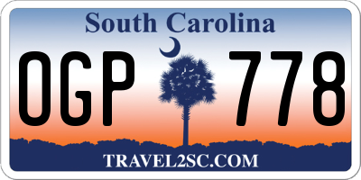 SC license plate OGP778
