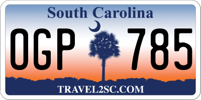 SC license plate OGP785