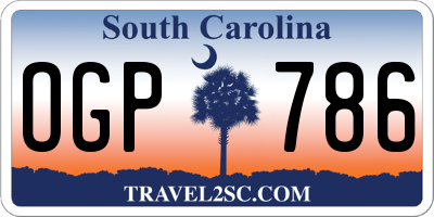 SC license plate OGP786