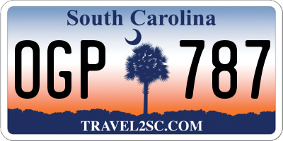 SC license plate OGP787
