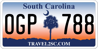 SC license plate OGP788