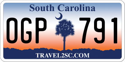 SC license plate OGP791