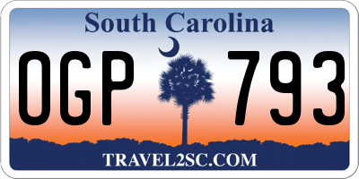 SC license plate OGP793