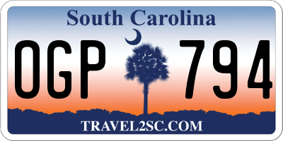 SC license plate OGP794