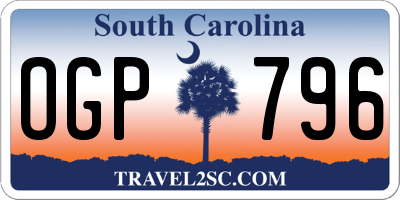 SC license plate OGP796