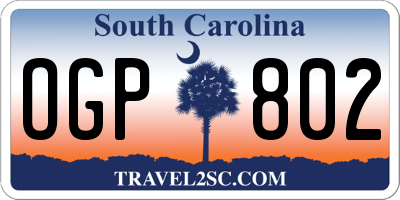 SC license plate OGP802