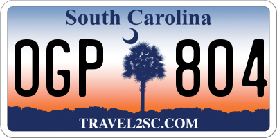 SC license plate OGP804