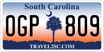 SC license plate OGP809