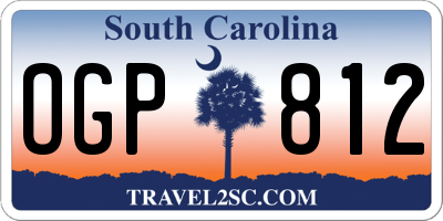 SC license plate OGP812