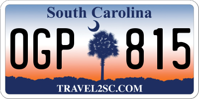SC license plate OGP815