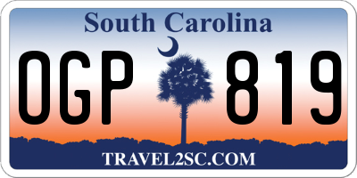 SC license plate OGP819