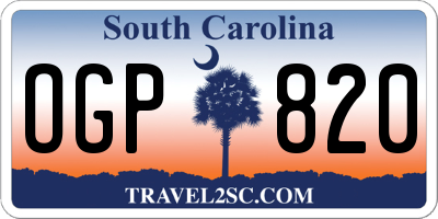 SC license plate OGP820