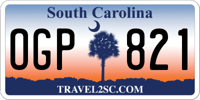 SC license plate OGP821