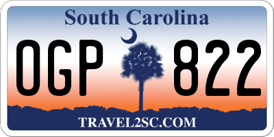 SC license plate OGP822