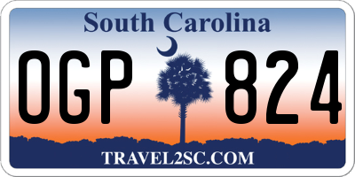 SC license plate OGP824