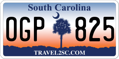 SC license plate OGP825
