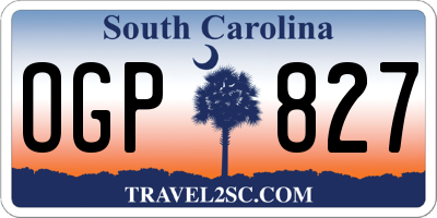 SC license plate OGP827