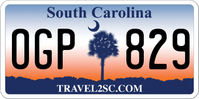 SC license plate OGP829