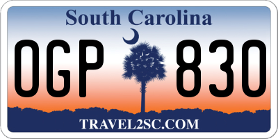 SC license plate OGP830