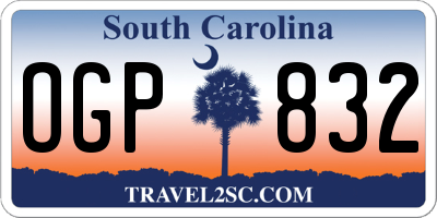 SC license plate OGP832