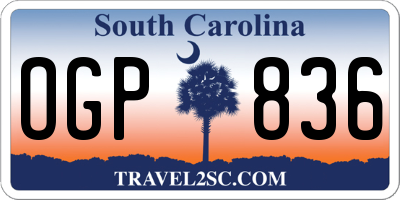 SC license plate OGP836