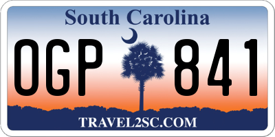 SC license plate OGP841