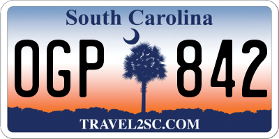 SC license plate OGP842