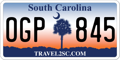 SC license plate OGP845
